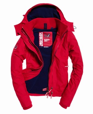 Superdry Pop Cipzár Hooded Arctic SD-Windcheater Női Kabát Piros/Sötétkék | AVZOY8576